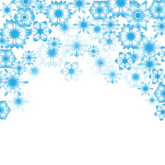 Christmas and New Year's design with blue snowflakes isolated on