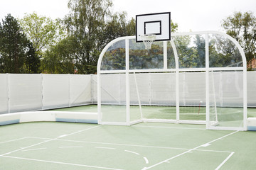 Basketball court and all weather pitch.
