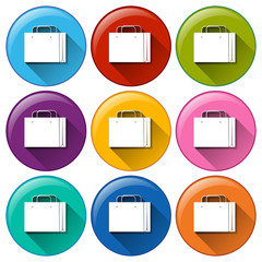 Icons with shopping bag