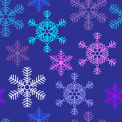 Seamless background with beautiful snowflakes Christmas
