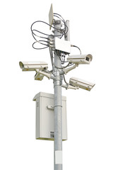 Security camera on white background