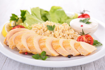 chicken breast and vegetables