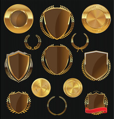 Golden shields, laurels and medals collection