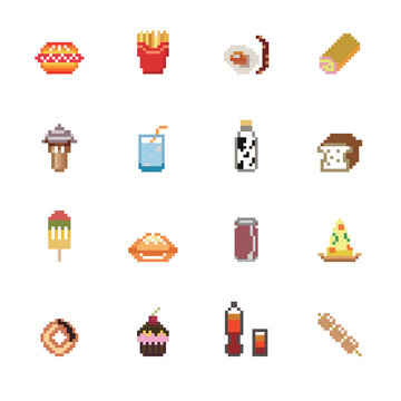 Free Pixel foods by ghostpixxells