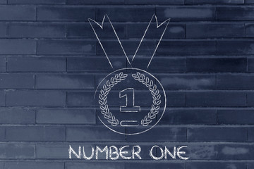 number one, gold medal symbol