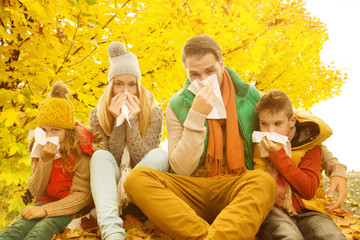 Familie Krank im Herbst
