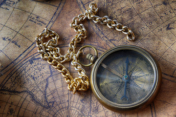 compass on old map © Denis Tabler