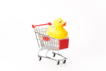 Caddy for shopping with duck