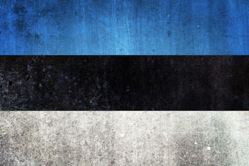 National flag of Estonia. Grungy effect.