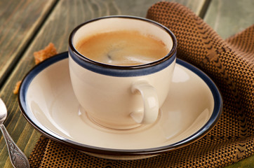 Coffee cup  on   wooden table