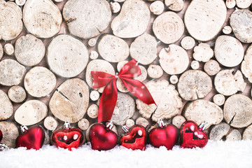 Winter background with christmas deko