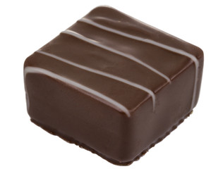Dark  chocolate on a white background