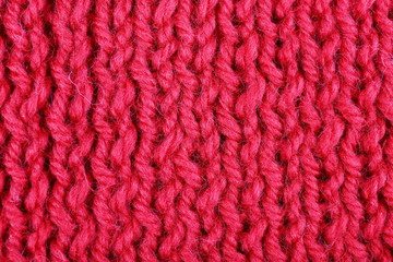 Knitted fabric background close up