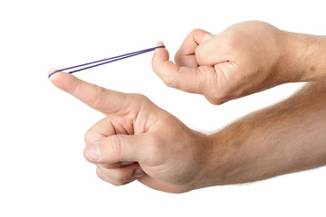 Aiming a rubber band