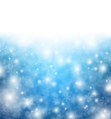Naklejka na ściany i meble Christmas background with crystallic snowflakes.