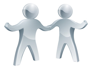 Handshake silver people