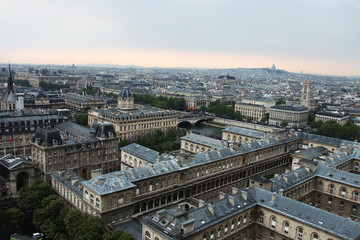 Fototapeta premium Roofs, houses, streets from the bell tower of Notre-Dame