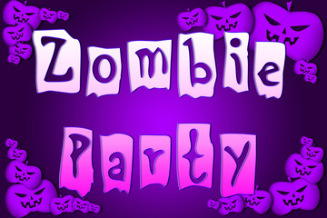 Halloween Zombie Party text on Background