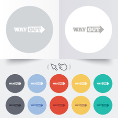 Way out right sign icon. Arrow symbol.