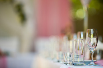 Glasses on table