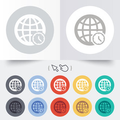 World time sign icon. Universal time symbol.