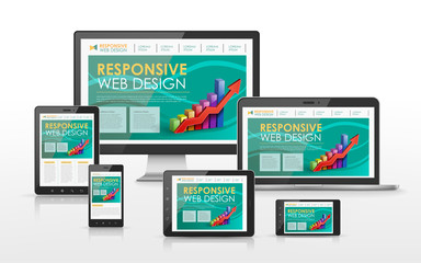 responsive web design concept in different devices