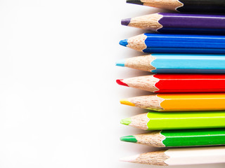 Colour pencils isolated on white
