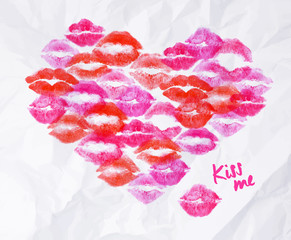 Heart lipstick kiss