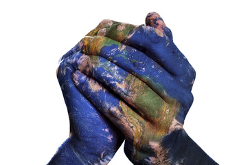 the world in your hands (Earth map furnished by NASA)