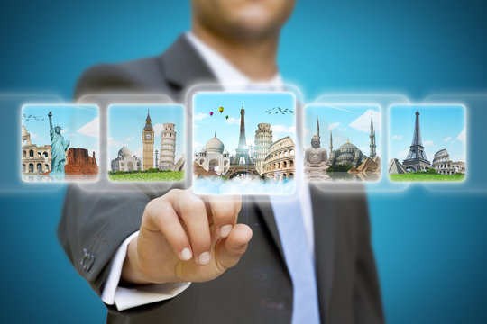 Businessman choosing his holidays concept