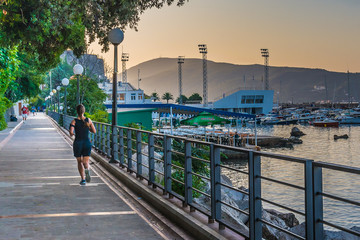 Morning and running. Montenegro, Herceg Novi, in August 2014. © kamira