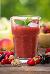 Healthy berry fruit smoothie