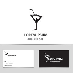 Abstract vector logo design template with business card