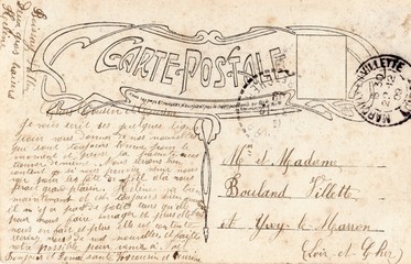 Fototapeta na wymiar French Antique Postcard 33