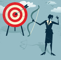 Abstract Businesswoman Hits the Sales Chart.