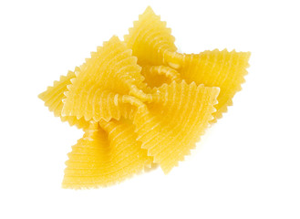 farfalle raw pasta isolated on white