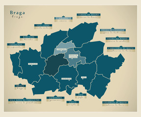 Obraz premium Modern Map - Braga PT