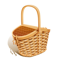 Basket for picnic. Eps10 vector illustration. Isolated
