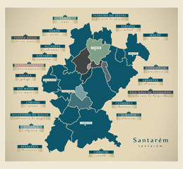 Obraz premium Modern Map - Santarém PT