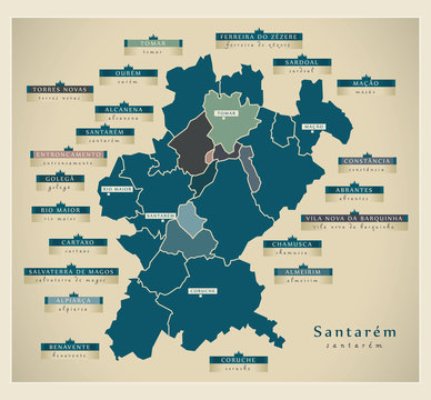 Modern Map - Santar&eacute;m PT