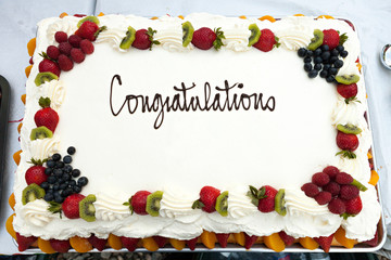 Congratulations Cake with Fruit