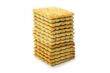 Vegetable cracker on white background
