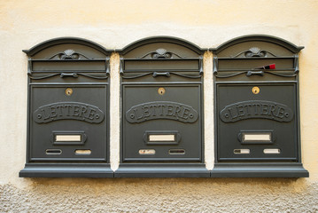 Cassette Postali, cassette delle lettere, nero