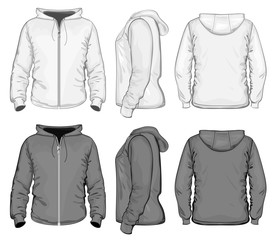 Men's hooded sweat-shirt with zipper © Eleonora Ivanova