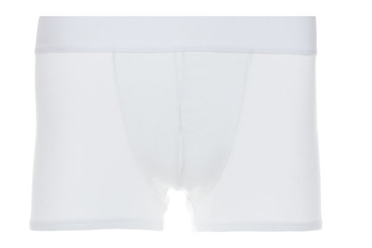Front View of White Boxer Brief Underwear