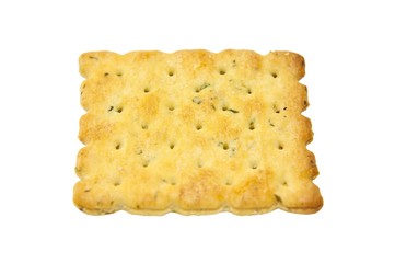 Vegetable cracker on white background