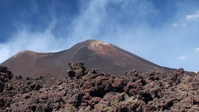 Lateral cones and lava scoriae of Mount Etna. Sicily