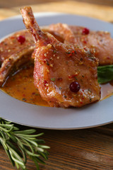 Preparing lamb chops