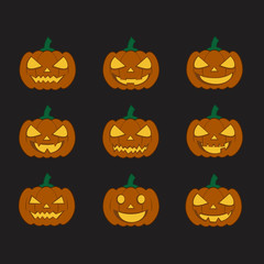 pumpkins for Halloween set
