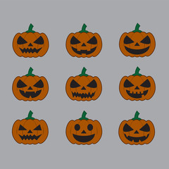 pumpkins for Halloween set